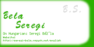 bela seregi business card